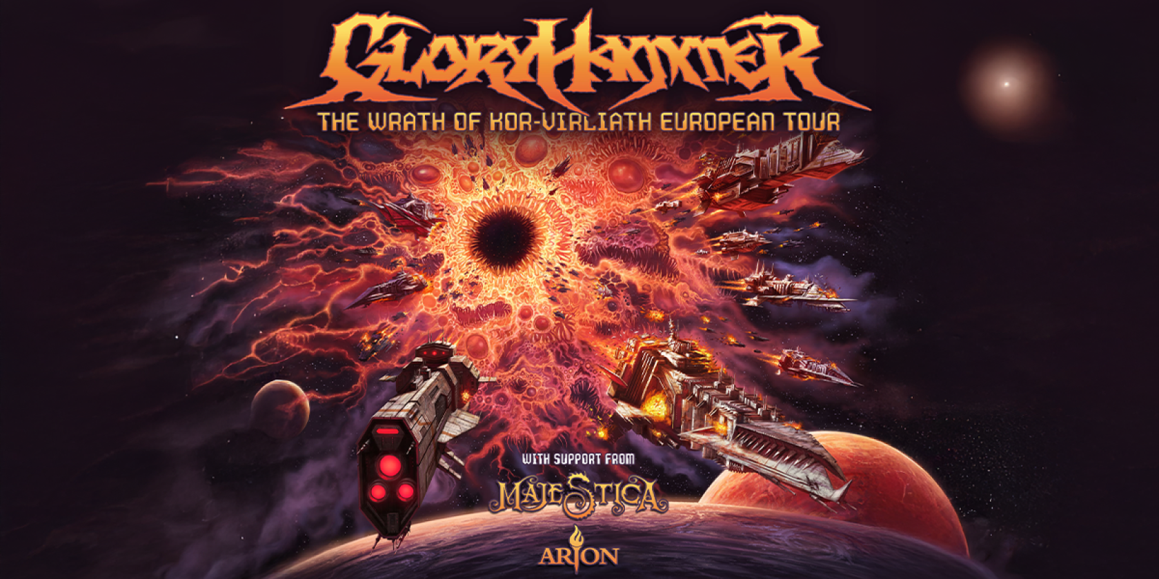 Gloryhammer - 5th Album Release Tour 2026 - with Majestica & Arion, © links im Bild Gloryhammer - 5th Album Release Tour 2026 - with Majestica & Arion, © links im Bild