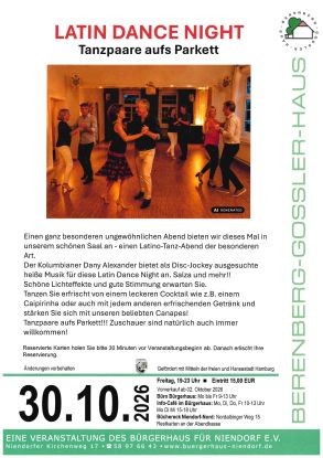 261030_latin_dance_night_plakat, © Berenberg-Gossler Haus Bürgerhaus für Niendorf e.V. 261030_latin_dance_night_plakat, © Berenberg-Gossler Haus Bürgerhaus für Niendorf e.V.