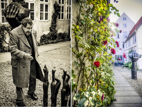 Günter Grass neben seiner Skulptur 7 Vögel, © Thorsten Wulff Günter Grass neben seiner Skulptur 7 Vögel, © Thorsten Wulff