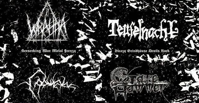 Konzertposter von Wrahha, Teufelnacht, Gravehammer, Cobwebs im Bambi Galore am 16.10.2026, © Stiftung Kultur Palast Konzertposter von Wrahha, Teufelnacht, Gravehammer, Cobwebs im Bambi Galore am 16.10.2026, © Stiftung Kultur Palast