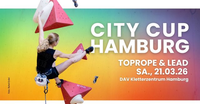City Cup Hamburg TopRope & Lead 2026 Banner, © DAV Kletterzentrum Hamburg City Cup Hamburg TopRope & Lead 2026 Banner, © DAV Kletterzentrum Hamburg