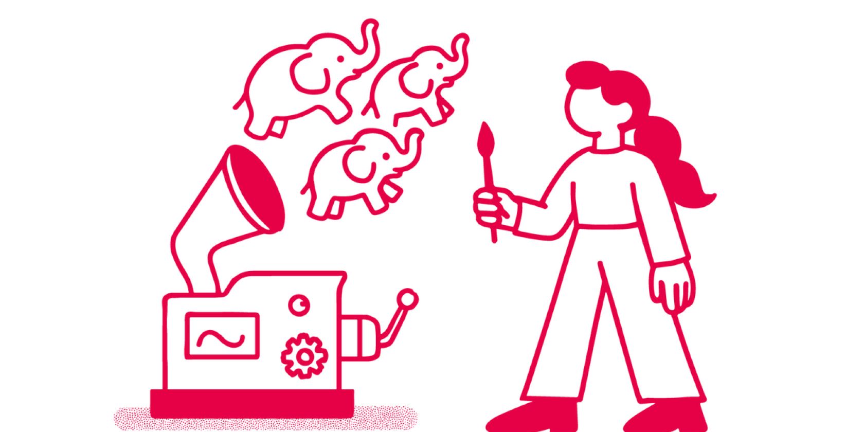 Elefanten schleudern, © Stiftung Historische Museen Hamburg / Illustration: Giraffentoast. Elefanten schleudern, © Stiftung Historische Museen Hamburg / Illustration: Giraffentoast.