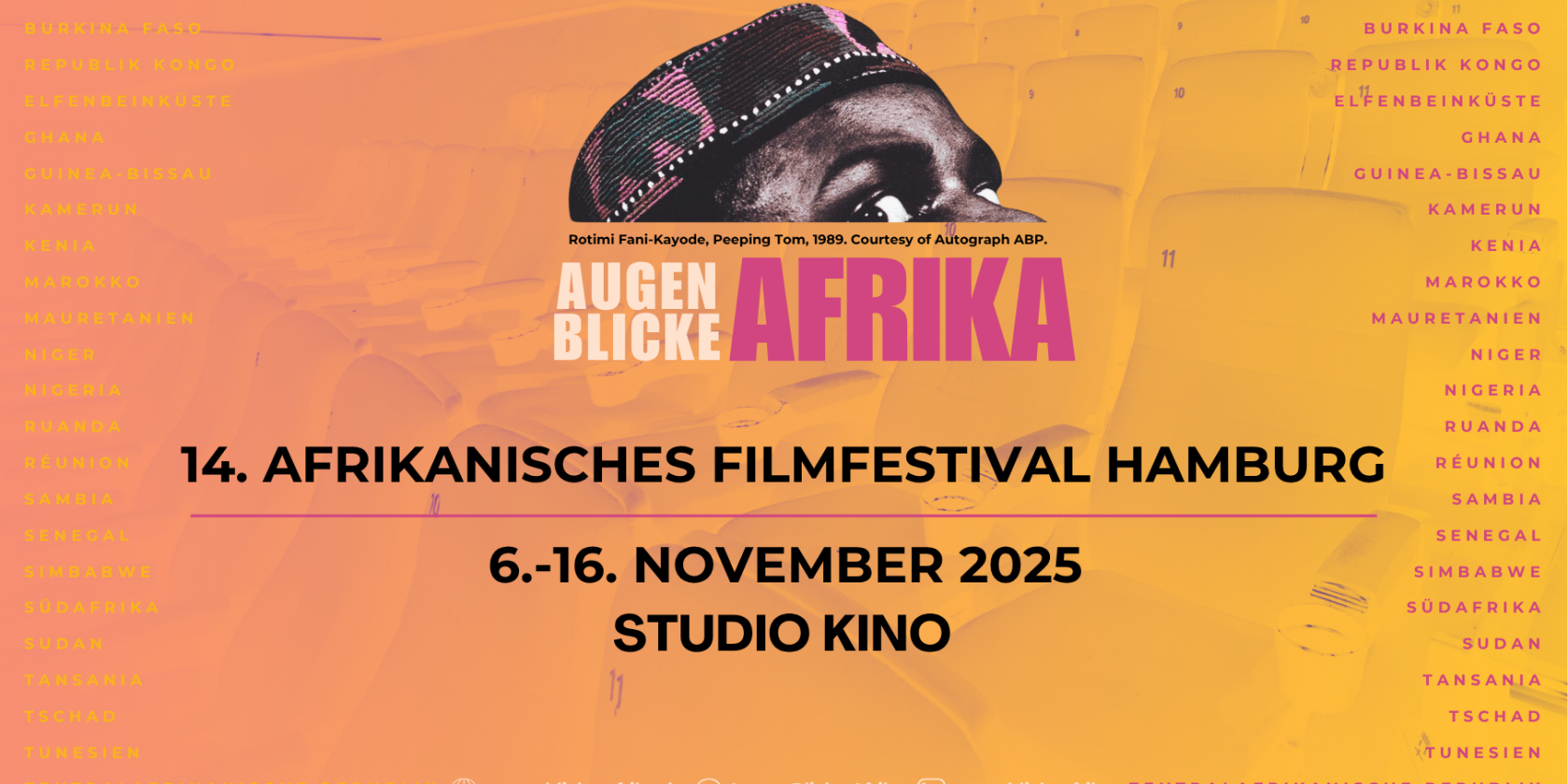 Plakat 2025, © Rotimi Fani-Kayode, Peeping Tom 1989, Courtesy of Autograph ABP Plakat 2025, © Rotimi Fani-Kayode, Peeping Tom 1989, Courtesy of Autograph ABP