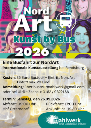 Busfahrt zur NordArt - Internationale Kunstausstellung, © Ulrike Zachau Busfahrt zur NordArt - Internationale Kunstausstellung, © Ulrike Zachau