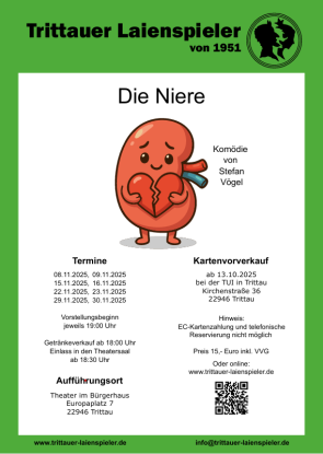 Die Niere von Stefan Vögel, © Trittauer Laienspieler von 1951 Die Niere von Stefan Vögel, © Trittauer Laienspieler von 1951