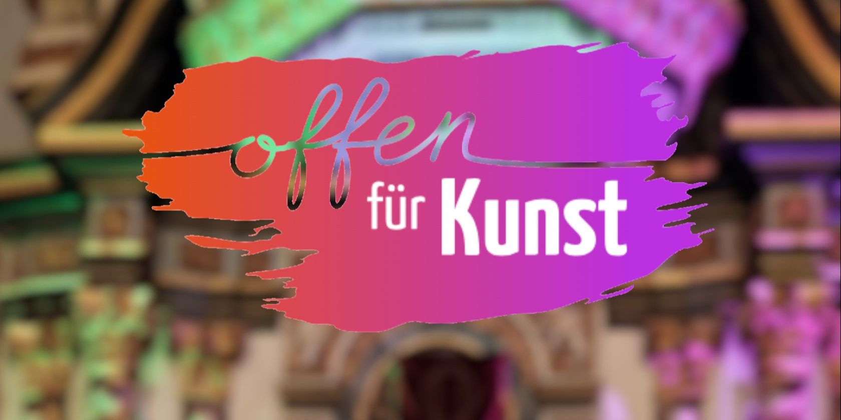 Schriftzug `Offen für Kunst ` vor Kanzel der Schloßkirche, © ©Carola Müsse Schriftzug `Offen für Kunst ` vor Kanzel der Schloßkirche, © ©Carola Müsse