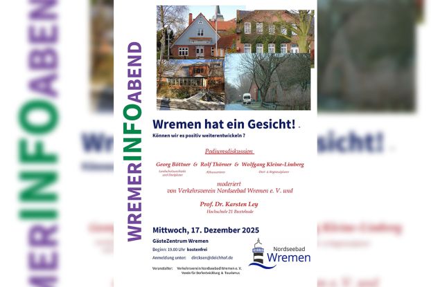 WremerInfoAbend: Wremen hat ein Gesicht!, © Verkehrsverein Nordseebad Wremen e.V. WremerInfoAbend: Wremen hat ein Gesicht!, © Verkehrsverein Nordseebad Wremen e.V.