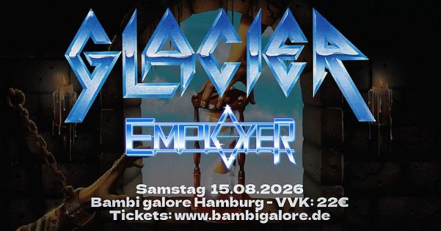 Konzertposter für Glacier und Employer im Bambi galore am 15.08.2026, © Bambi Galore Konzertposter für Glacier und Employer im Bambi galore am 15.08.2026, © Bambi Galore