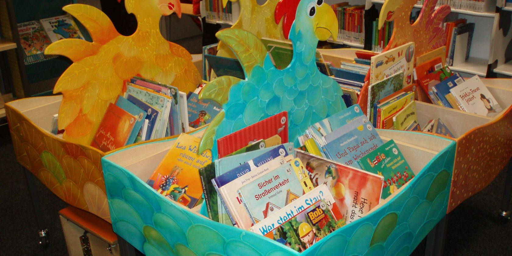 Bilderbuchkrippen in der Bücherhalle Steilshoop, © Bücherhallen Hamburg Bilderbuchkrippen in der Bücherhalle Steilshoop, © Bücherhallen Hamburg