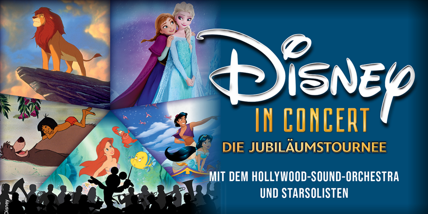 DISNEY IN CONCERT - Die Jubiläumstournee mit dem Hollywood Sound Orchestra, © links im Bild DISNEY IN CONCERT - Die Jubiläumstournee mit dem Hollywood Sound Orchestra, © links im Bild