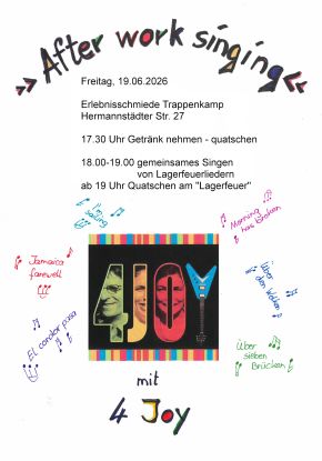 After-Work Singing, © 2026 by 4JOY - Christiane Rogall, Martina Lutz und Henning Frisch After-Work Singing, © 2026 by 4JOY - Christiane Rogall, Martina Lutz und Henning Frisch