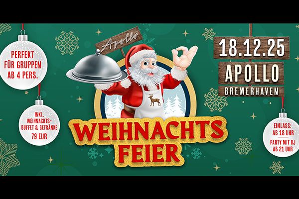 Weihnachtsfeier im Apollo Bremerhaven, © Apollo Bremerhaven Weihnachtsfeier im Apollo Bremerhaven, © Apollo Bremerhaven