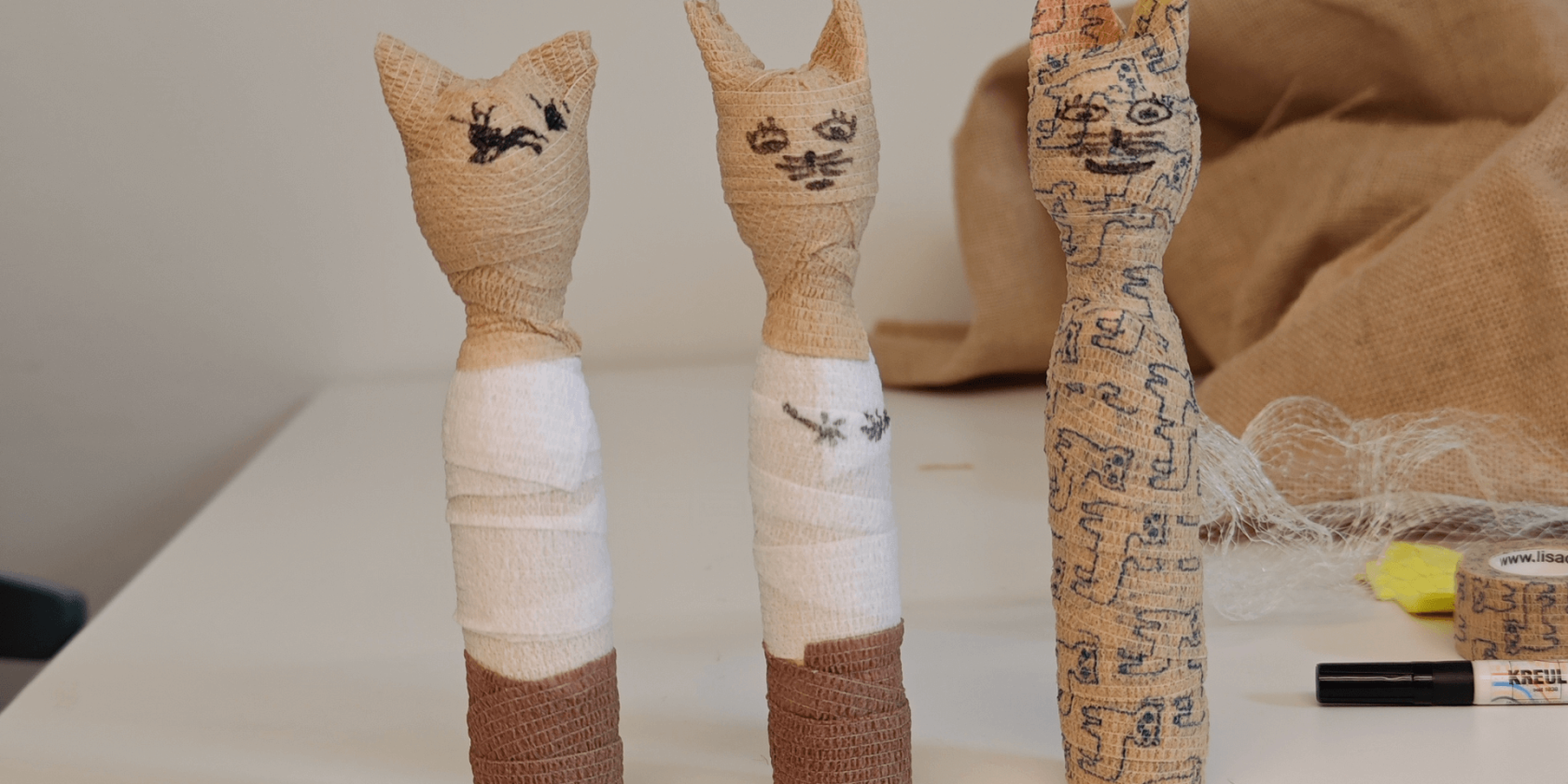 Antike Katzen-Mumien basteln, © Bücherhallen Hamburg Antike Katzen-Mumien basteln, © Bücherhallen Hamburg