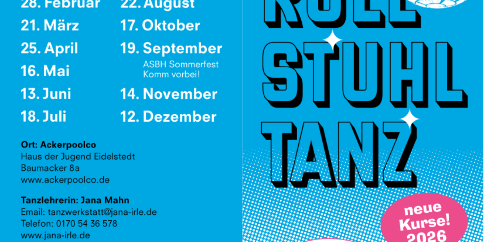 Flyer Rollstuhltanz_Seite 1, © ASBH Hamburg e.V. Flyer Rollstuhltanz_Seite 1, © ASBH Hamburg e.V.