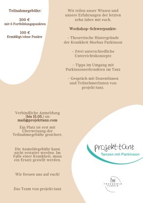 Flyer Fortbildung, © projekt:tanz Flyer Fortbildung, © projekt:tanz