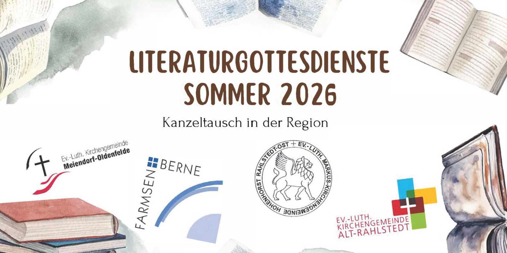 Plakat Literaturgottesdienste, © Kaja Lenzing/ Canva Plakat Literaturgottesdienste, © Kaja Lenzing/ Canva