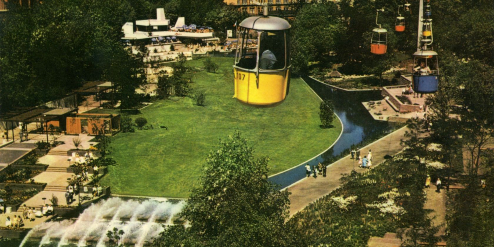 Seilbahn über das Gelände der IGA 1963, © St. Pauli-Archiv Seilbahn über das Gelände der IGA 1963, © St. Pauli-Archiv