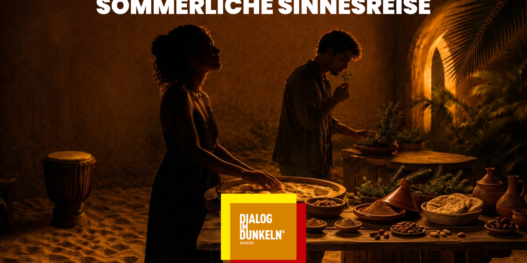 Sommerliche Sinnesreise im Dialog im Dunkeln, © Dialoghaus Hamburg Sommerliche Sinnesreise im Dialog im Dunkeln, © Dialoghaus Hamburg
