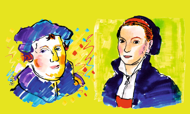 Martin Luther und Katharina Luther, &copy; Grafiken: Pfeffer