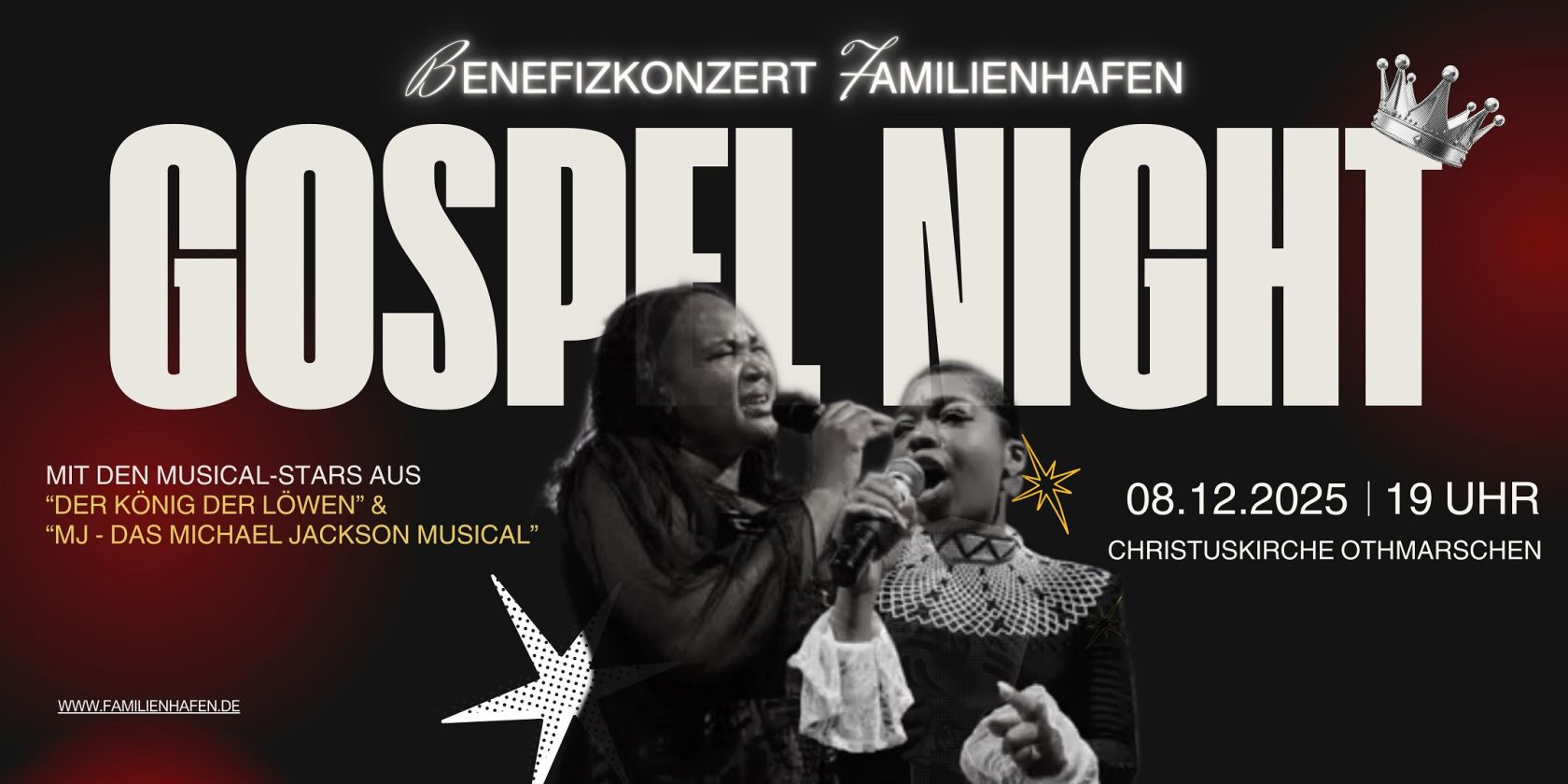 Gospel Night mit den Musical-Stars aus "Der König Der Löwen", © Fotos: Andrea Heinsohn, Grafik: Iris Nurkovic