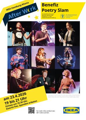 aw_poetry-slam_04_2026, &copy; Fotocredits:  Michelle Jekel: Felix Treder, Maks Rie&szlig;en, Frieda Sch&ouml;nleben, Konrad Moritz, Jette Julia Reihe, Verena Tiedau  Matthias Stehr: Antonia Josefa  Heike Heinzmann: Khaaro S&eacute;ri  Loreley Loeffler (eigenes Bild)