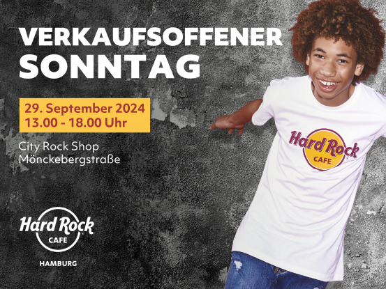 Verkaufsoffener Sonntag City Rock Shop, © Hard Rock Cafe Hamburg, Photo by Hard Rock International