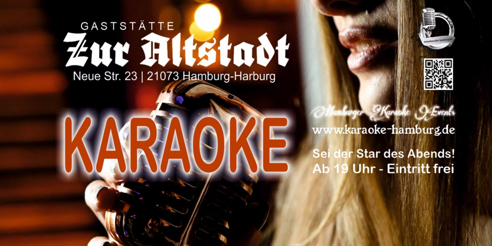 Flyer Karaoke Gastst&auml;tte zur Altstadt 2026, &copy; Hamburger Karaoke Events