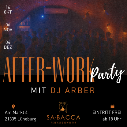 Afterwork-Party mit DJ Arber im Sa Bacca – Euer Donnerstagabend in Lüneburg, © Elrado-House GmbH