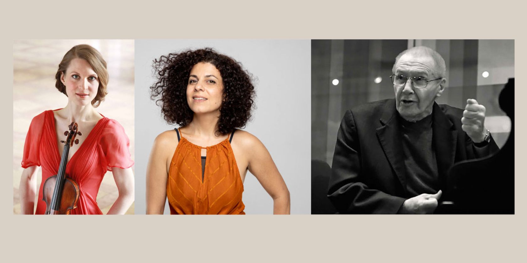 Konzert zum 100. Gebustatag von Gy&ouml;rgy Kurt&aacute;g, &copy; &copy; Abb. Uwe Arens (l.) |Kira Vygrivach | Lenke Szil&aacute;gyi