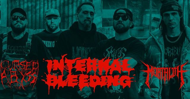 Konzertposter von Internal Bleeding (US), Cursed Abyss, Mortalith im Bambi Galore am 22.08.2026, &copy; Bambi Galore