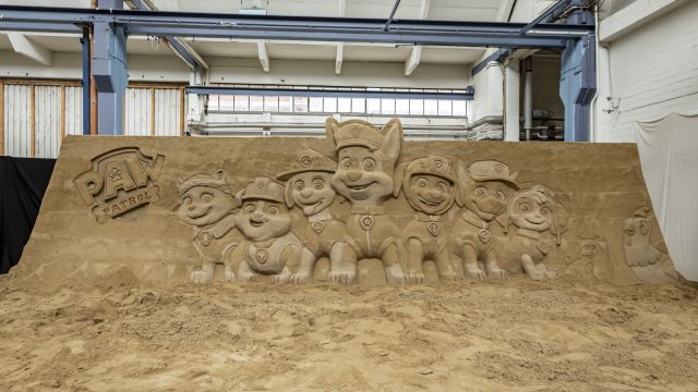 Sandskulpturen Travemünde "Klappe zu! Film ab!", © Yves Weiske