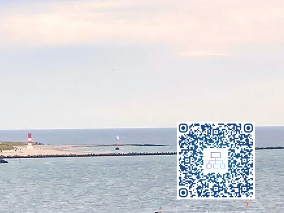 D&uuml;ne Helgoland mit QR-Code, &copy; dhamer