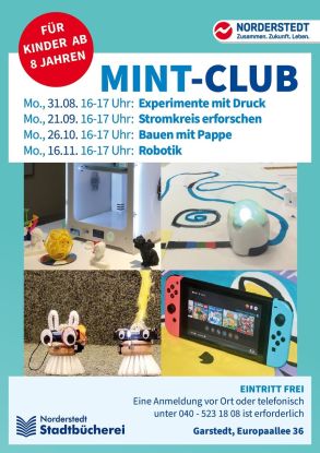 Plakat MINT-Club FREI BV_August-November 26, &copy; Stadt Norderstedt