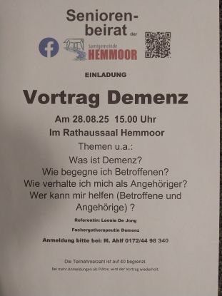 28.08.2025 Vortrag Demenz, © Seniorenbeirat Hemmoor