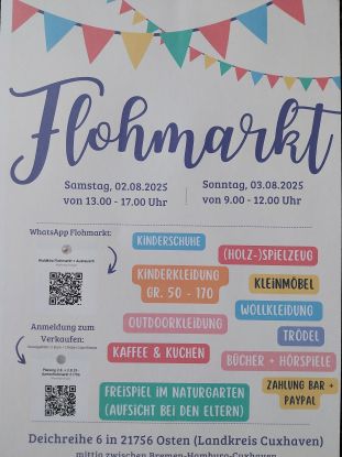 Flohmarkt Deichreihe Osten 02.08. u. 03.08.2025, © Nachbarschaft Deichreihe Osten