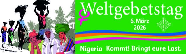 offizieller Banner Weltgebetstag mit Datum und Frauen aus Nigeria, &copy; &copy;Weltgebetstag e.V.