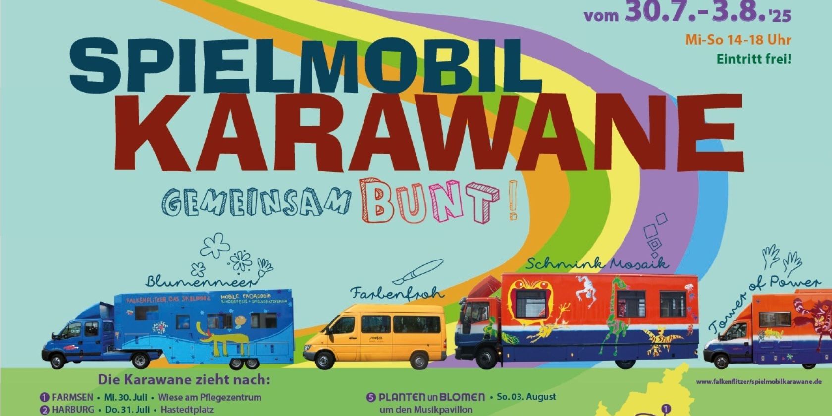 Spielmobilkarawane, © Hamburger Spielmobile