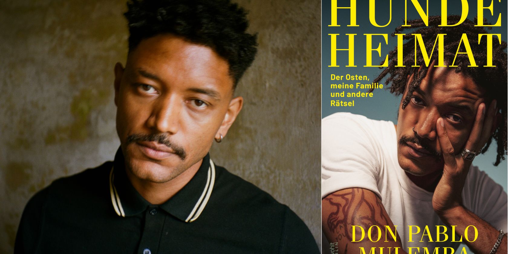 Ein Portrait von Don Pablo Mulemba sowie das Cover des Buches &raquo;Hundeheimat&laquo;., &copy; Bastian Below