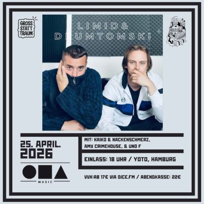 Beatentourage: Limid & Drumtomski, Kaiko & Nackenschmerz, Amy Crimehouse, & Uno F, Quelle: Reservix