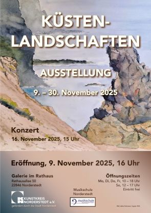 Plakat Ausstellung Küstenlandschaften, © Kunstkreis Norderstedt