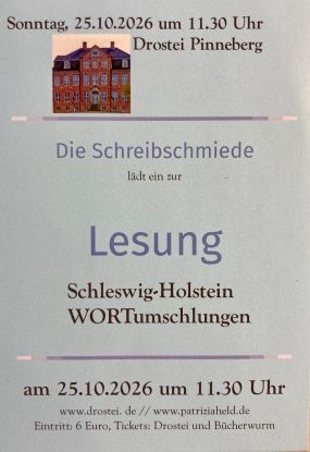 Plakat Lesung Schreibschmiede, &copy; Schreibschmiede in der Drostei