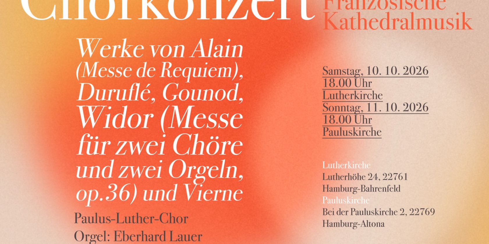Chorkonzert in der Pauluskirche, &copy; Anton Hanneken