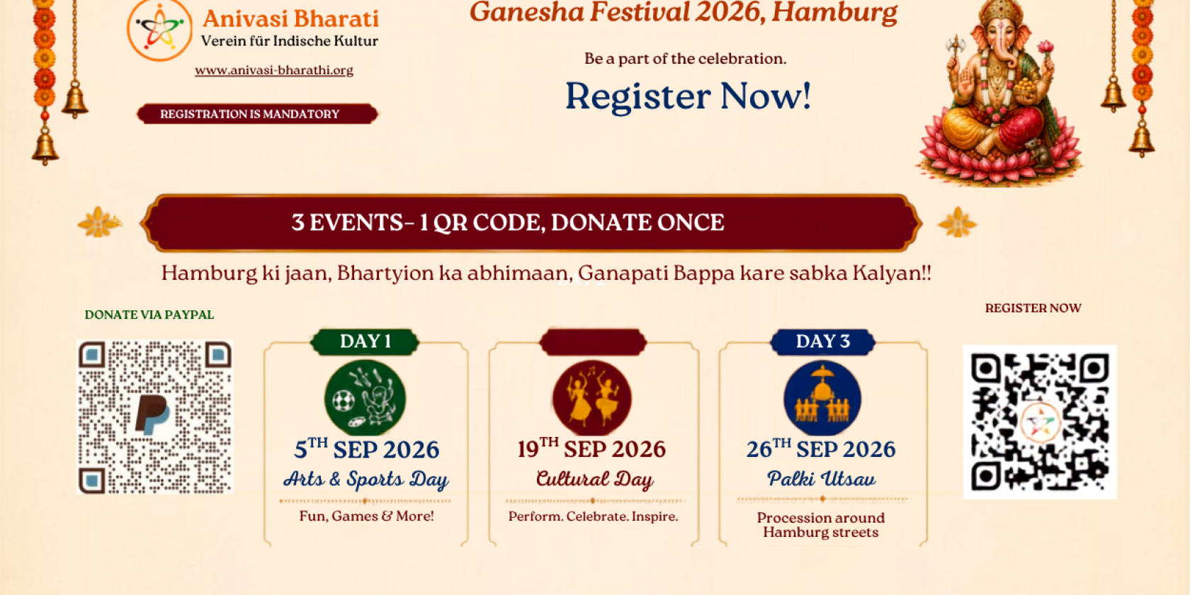 Ganesha Cultural Day 2026, &copy; Poster design by Anivasi Bharati