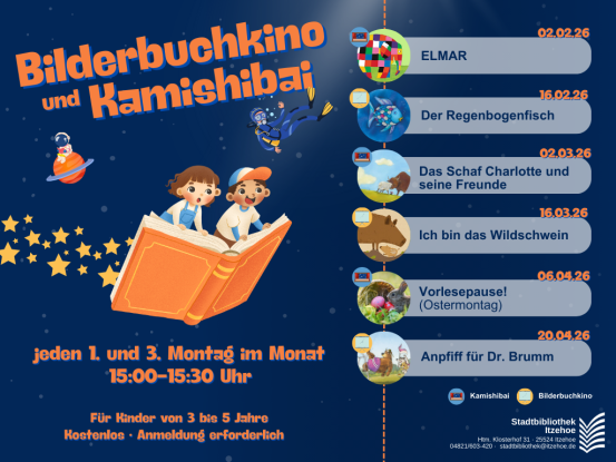 Termine Bilderbuchkino, &copy; Stadtbibliothek Itzehoe