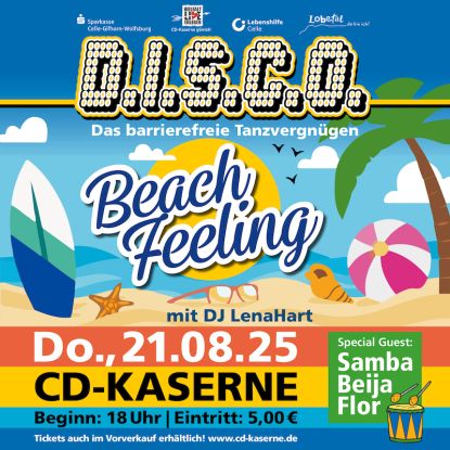 D.I.S.C.O. - Das barrierefreie Tanzvergnügen - Beachfeeling, Quelle: Reservix