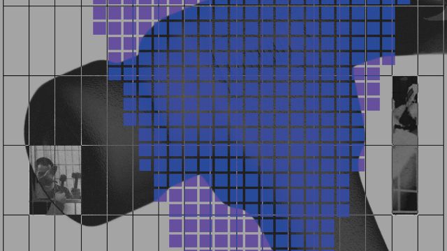 Key visual for the exhibition &ldquo;Hammerschlag&rdquo; by Simon Schultz. The graphic depicts a hammer covered in blue patches of color., &copy; Simon Schultz