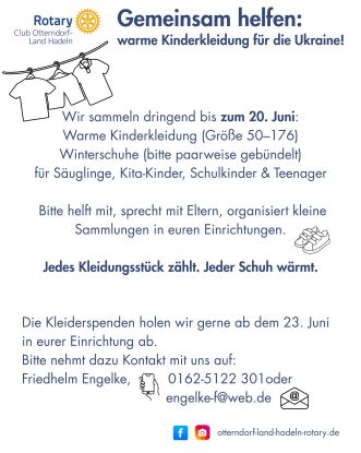 Kleidersammlung für die Ukraine-1, © RC Otterndorf-Land Hadeln