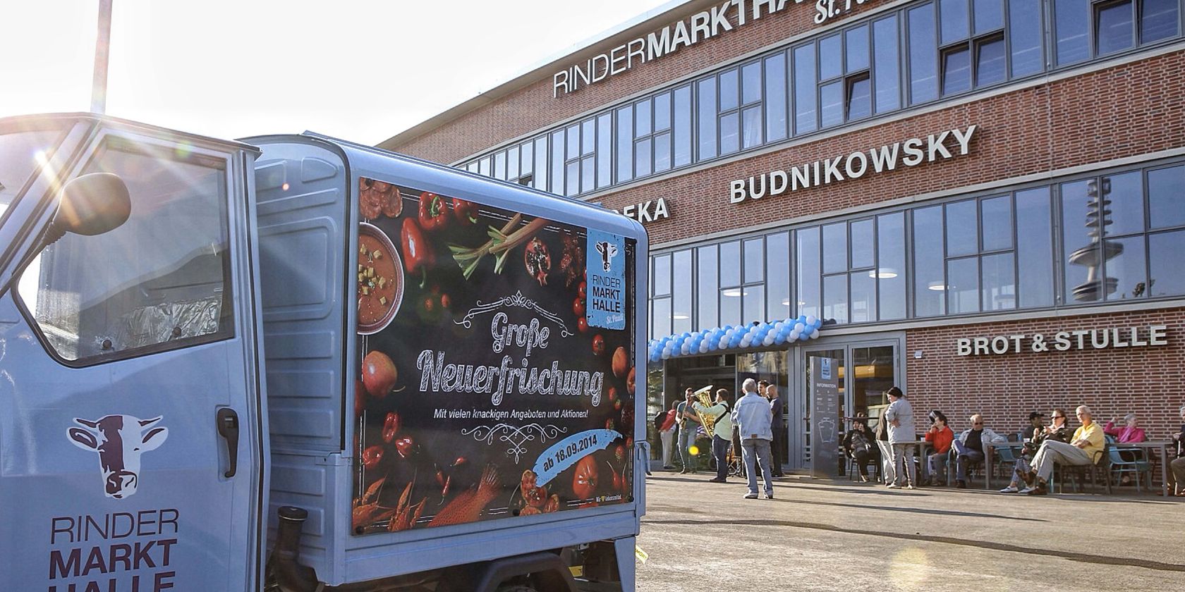 Der Vorplatz der Rindermarkthalle St. Pauli, &copy; Rindermarkthalle