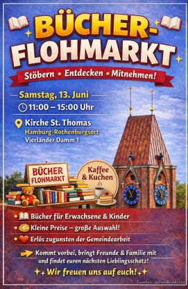1. B&uuml;cherflohmarkt in St.Thomas, &copy; K. Winkler-Budwasch mit KI
