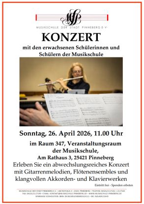 Plakat Erwachsenenenkonzert, &copy; Musikschule der Stadt Pinneberg e. V.